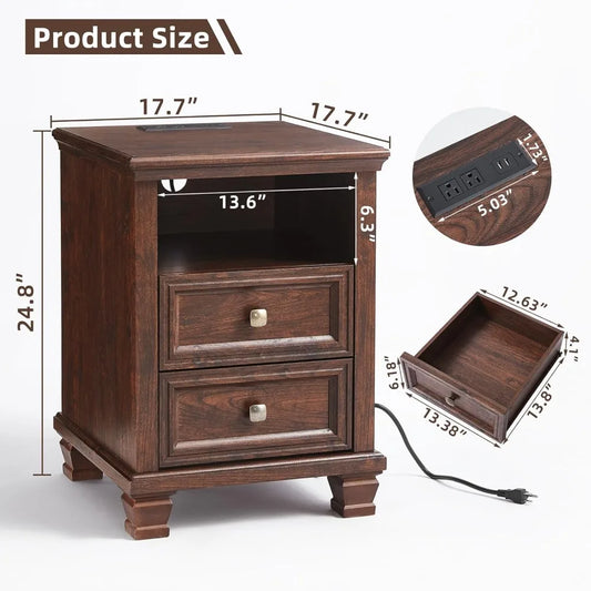 24 inch Tall Nightstand for Bedroom