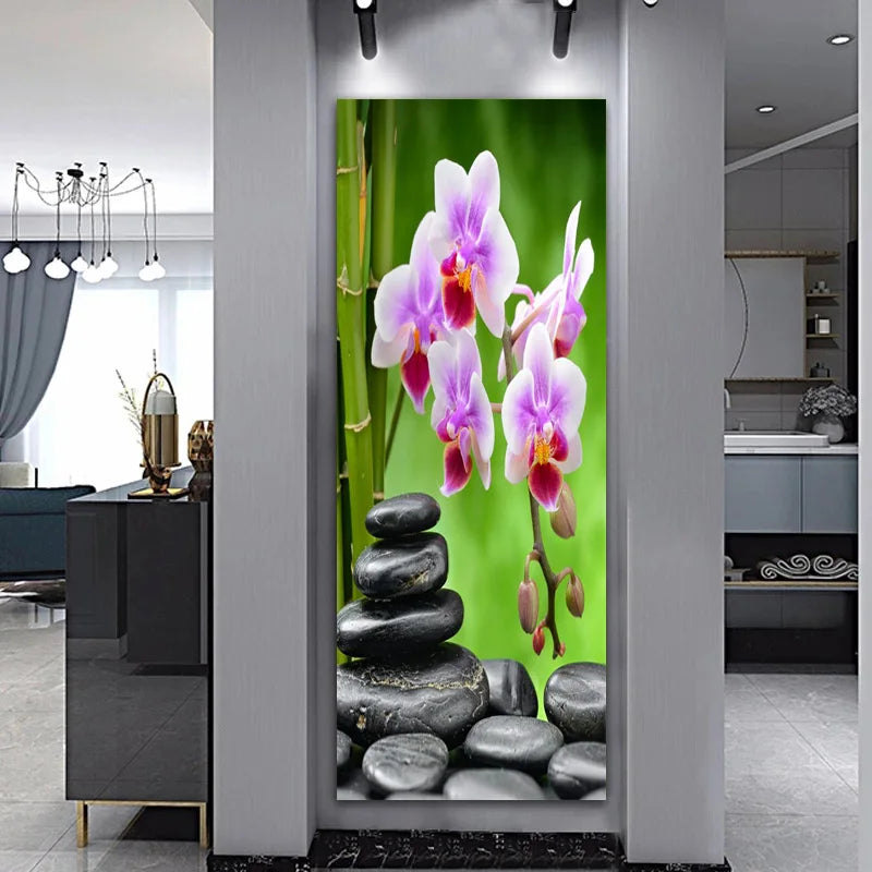 Landscape Zen Bamboo Black Stone Water Spa Canvas
