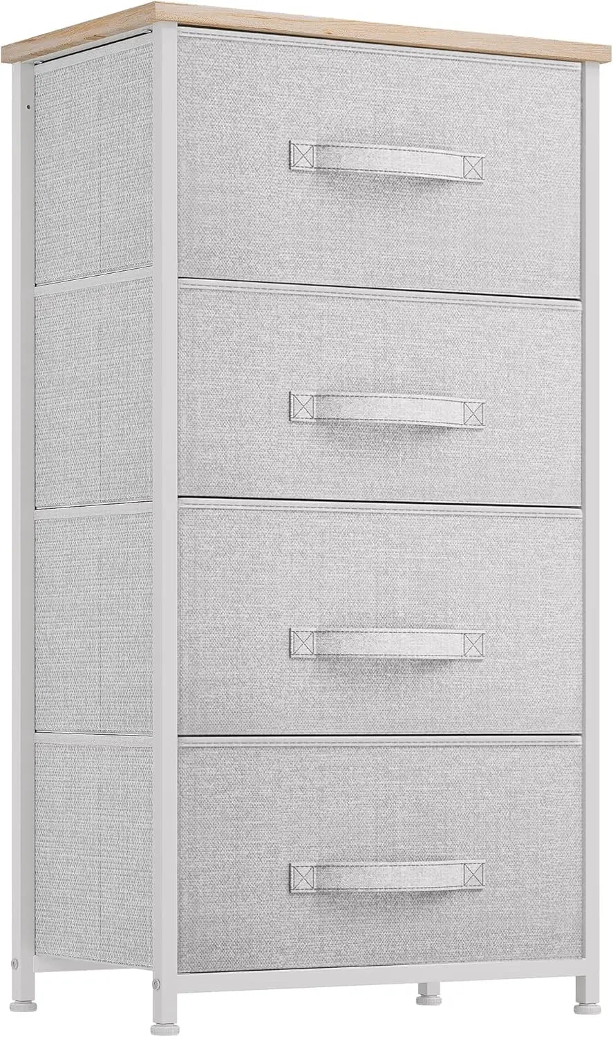 Dresser with 4 Drawers - Fabric Storage Tower