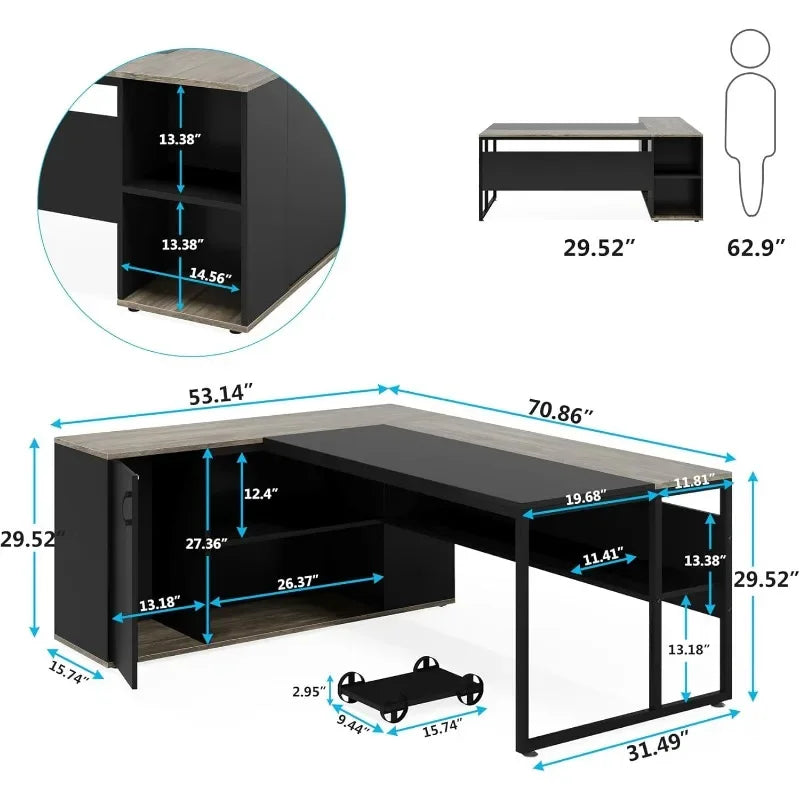 Executive Office Desk with Shelves
