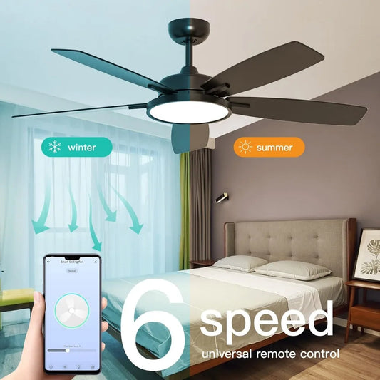 Smart Ceiling Fan with Light, Remote Control