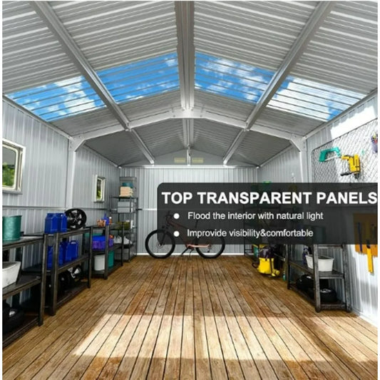 Outdoor Storage Shed with Double Lockable Doors