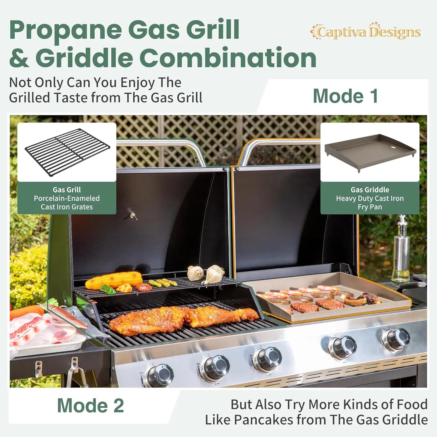 Propane Gas Griddle/ Grill Combo