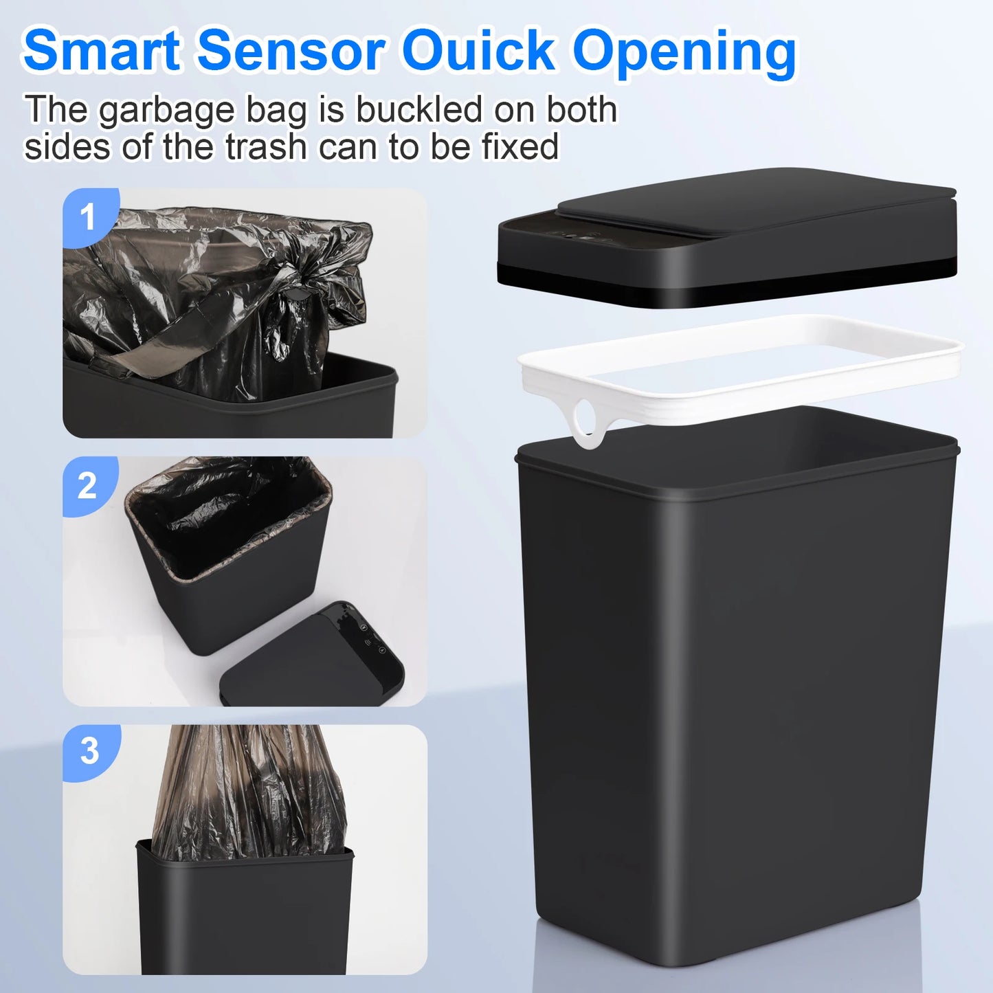 Automatic Trash Can, Touchless, Motion Sensor