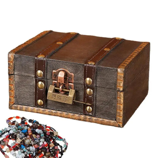 Retro Treasure Case W/ Lock & Jewelry Box