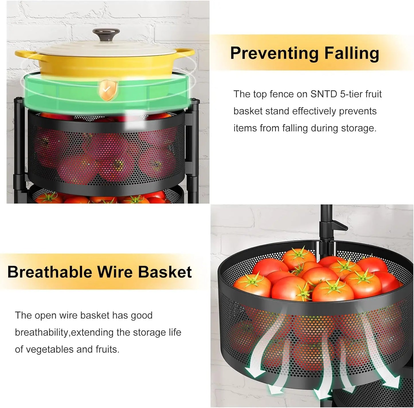 Fruit/Vegetable Basket Bowls for Storage