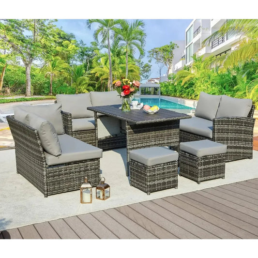 Patio Furniture Set 7 Piece w/ Ottoman