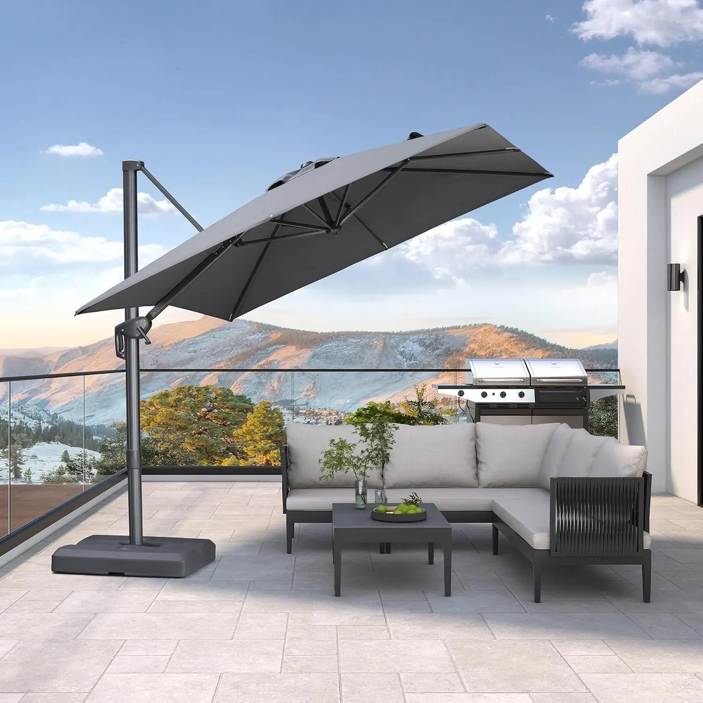 9' X 11.5' Rectangle Patio Umbrella