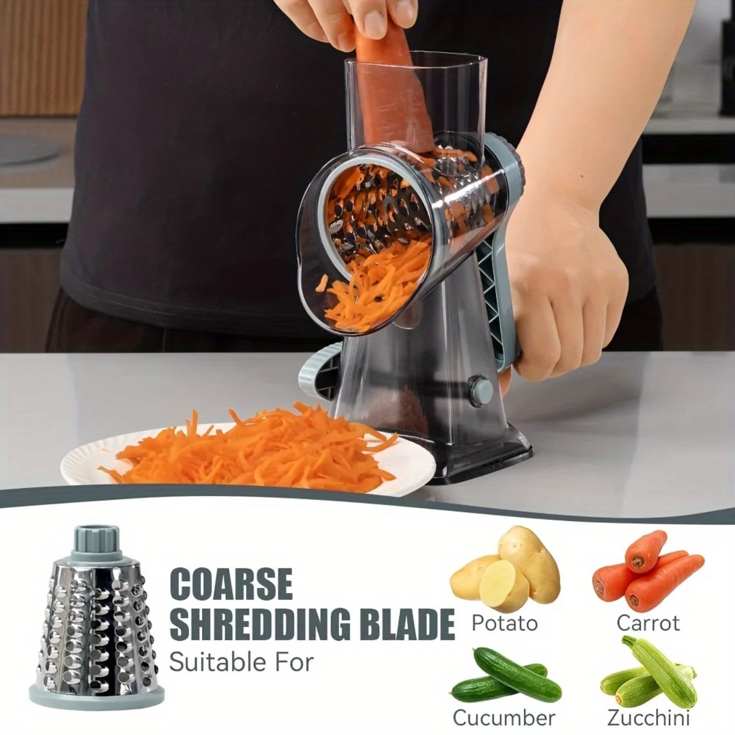 Rotary Cheese Grater Manual Shredder