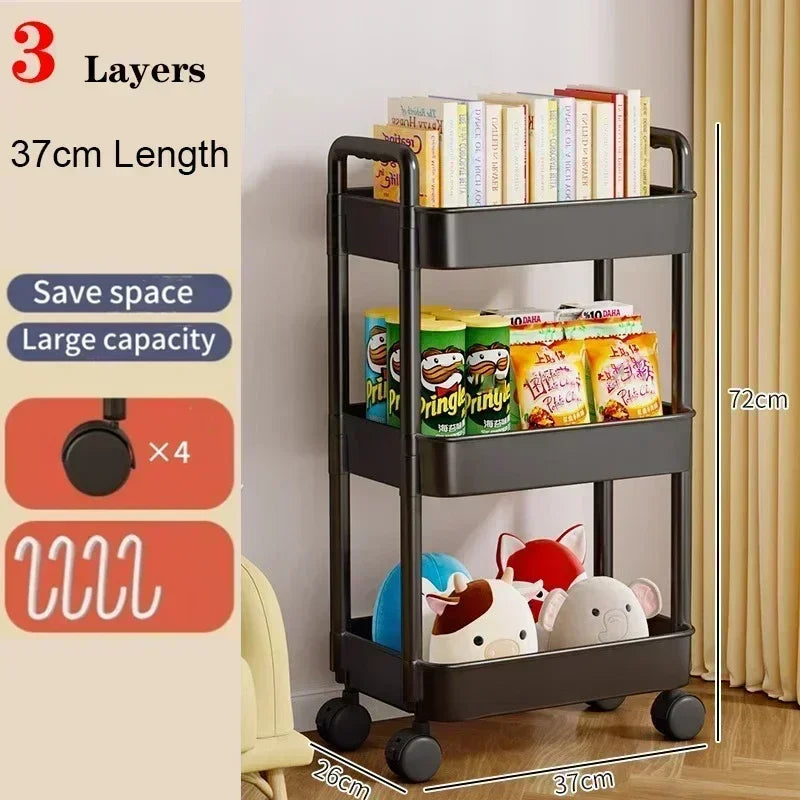 Bookshelf Storage Trolley Mobile