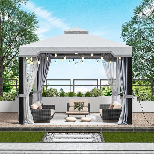 10'x12' Pavilion Gazebos w/ Mosquito Netting