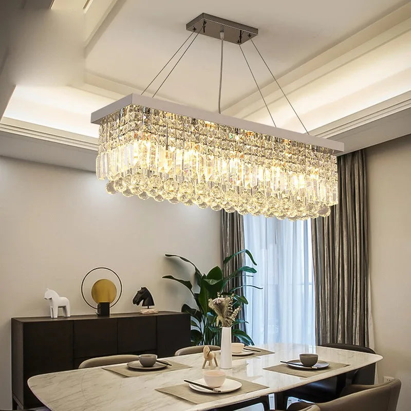LED Crystal Chandelier Modern Dining Pendant Home Lamp