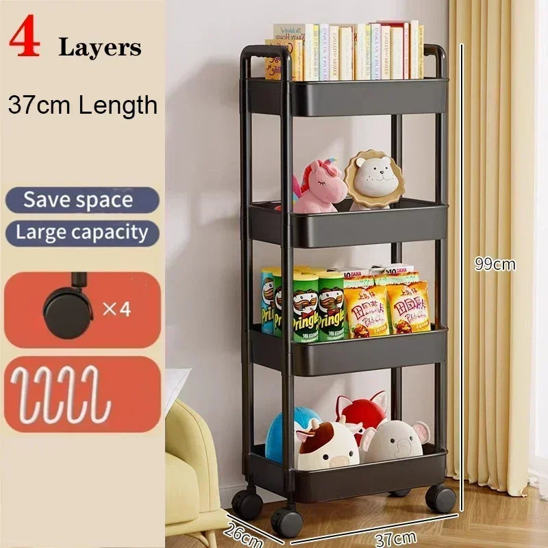 Bookshelf Storage Trolley Mobile