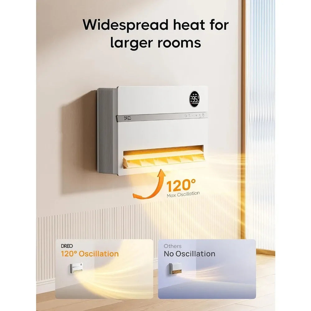 Smart Wall Heater, Electric Space Heater, Remote
