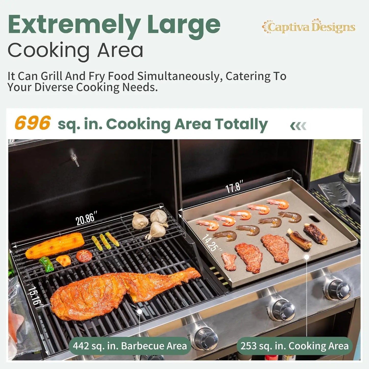 Propane Gas Griddle/ Grill Combo