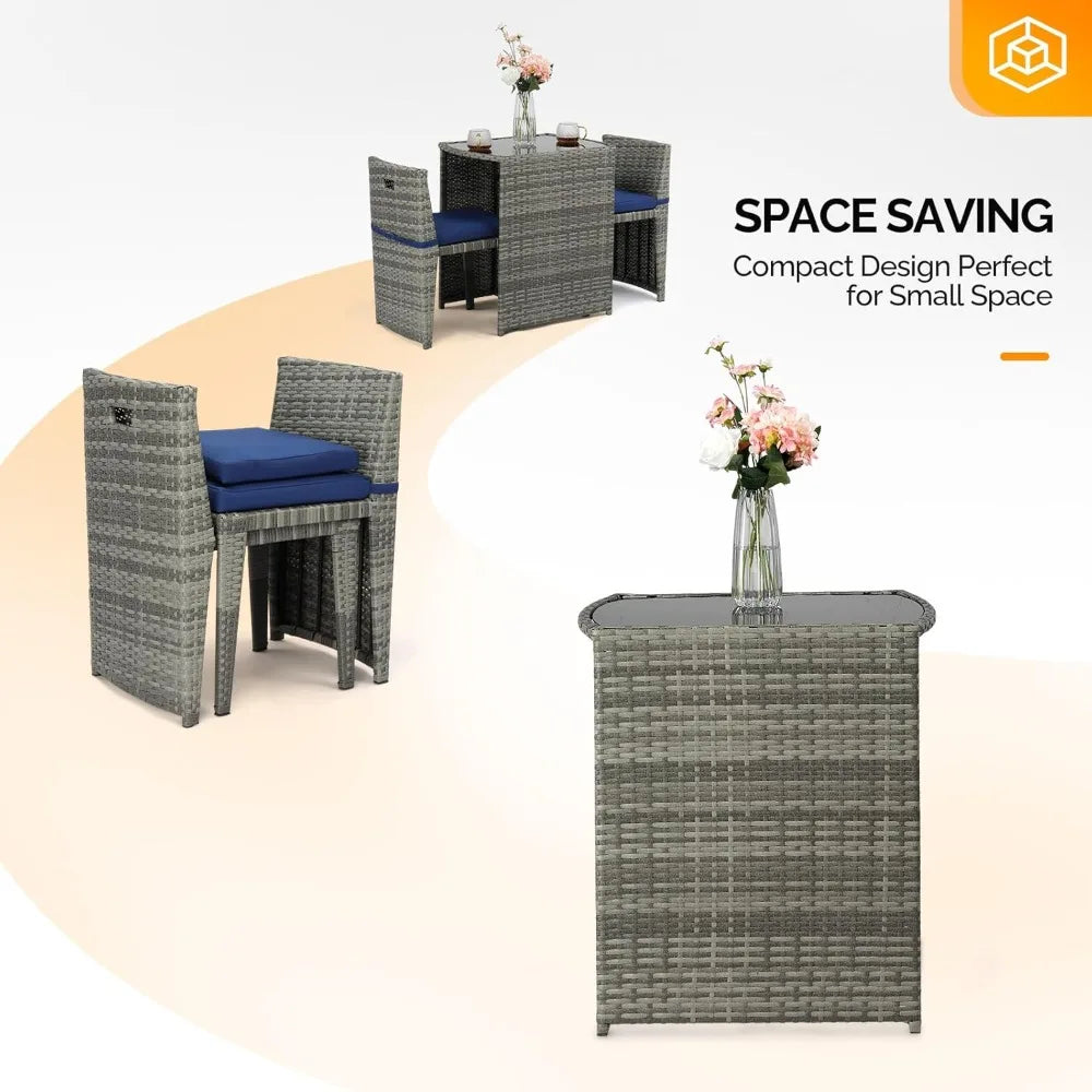 Wicker Outdoor Patio Bistro Set
