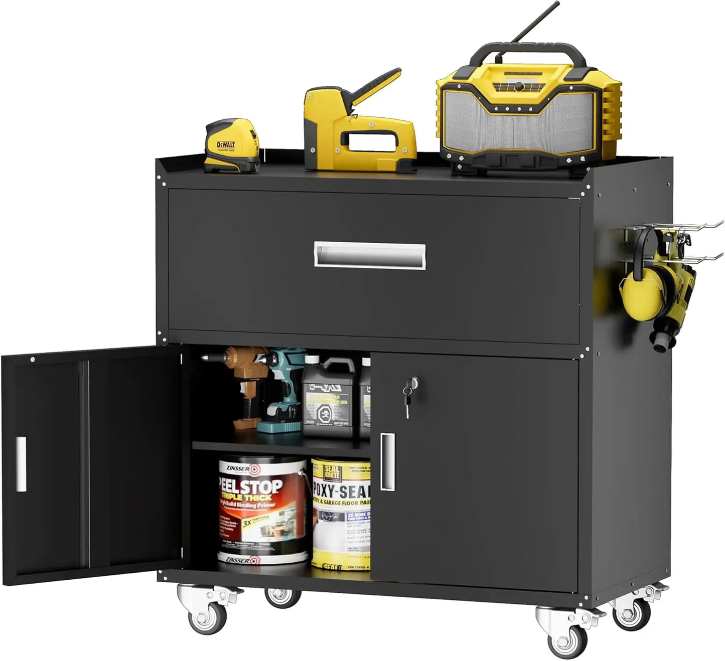 Metal Garage Storage Cabinet w/ Locking Doors