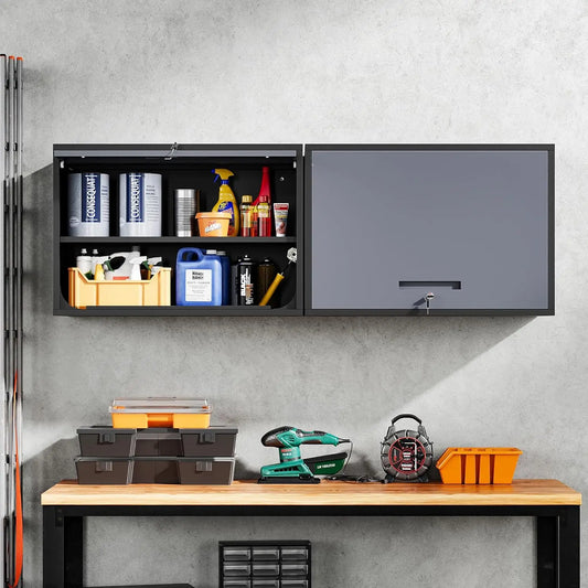 Metal Garage Wall Cabinet with Doors and Shelves