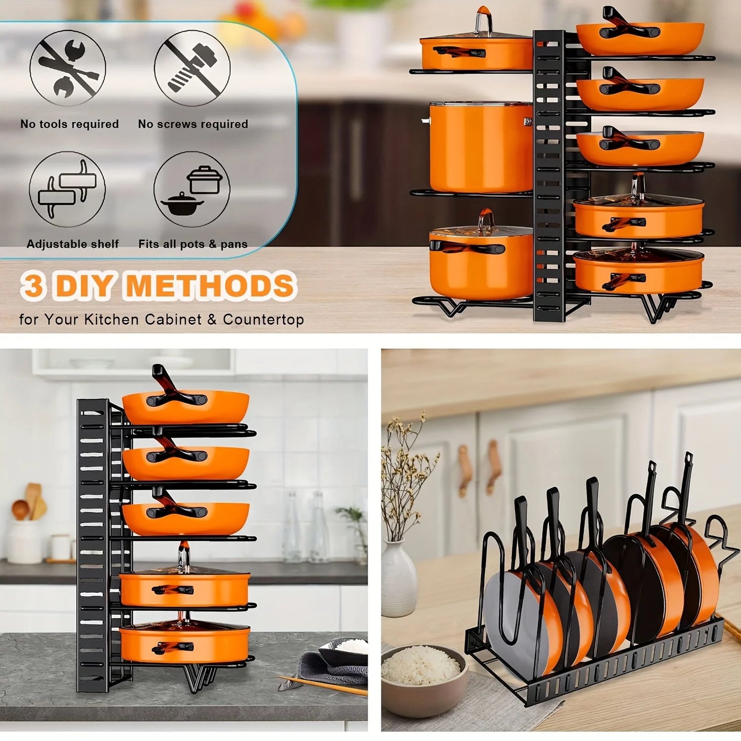 Kitchen Organization & Pot/Storage Rack