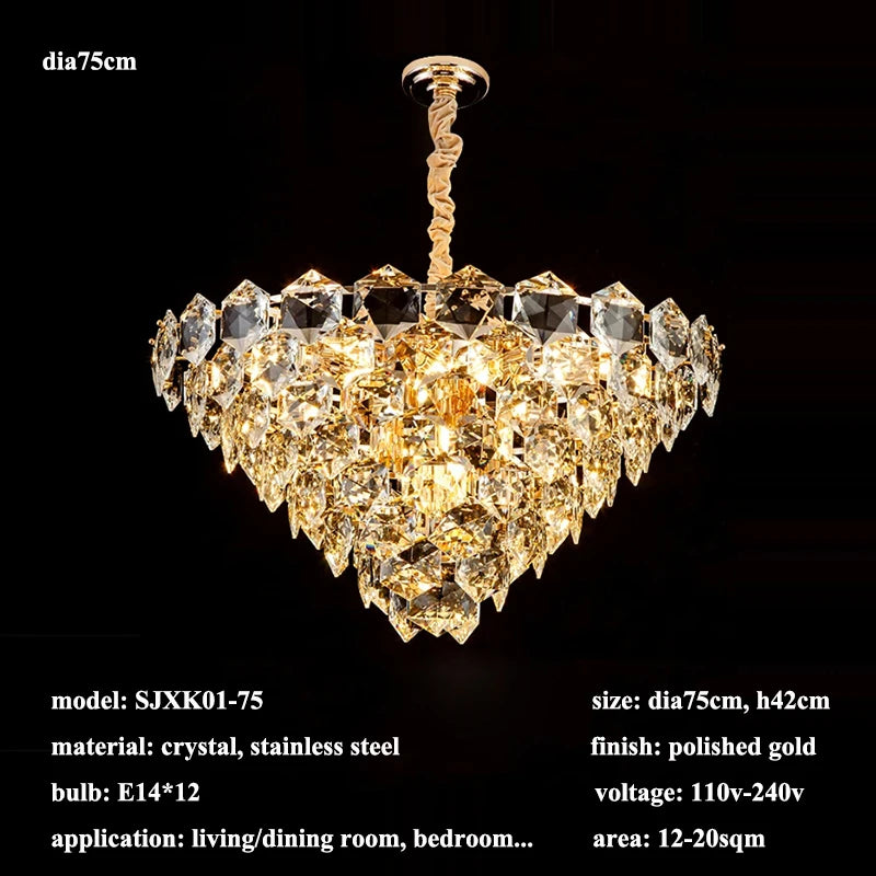 Modern Shiny Crystal E14 Led Chandelier