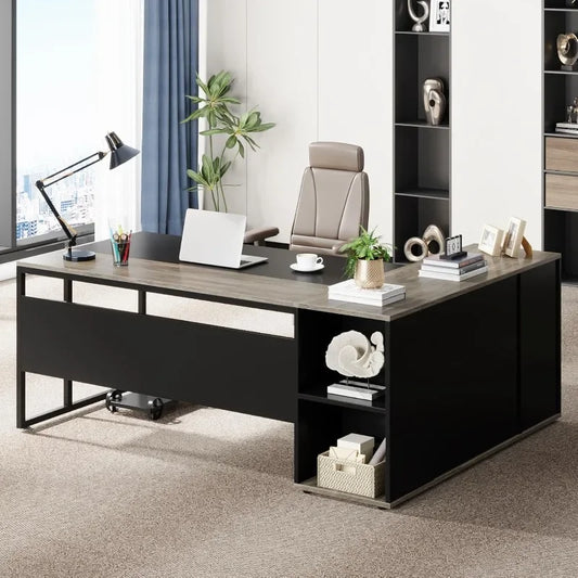 Executive Office Desk with Shelves