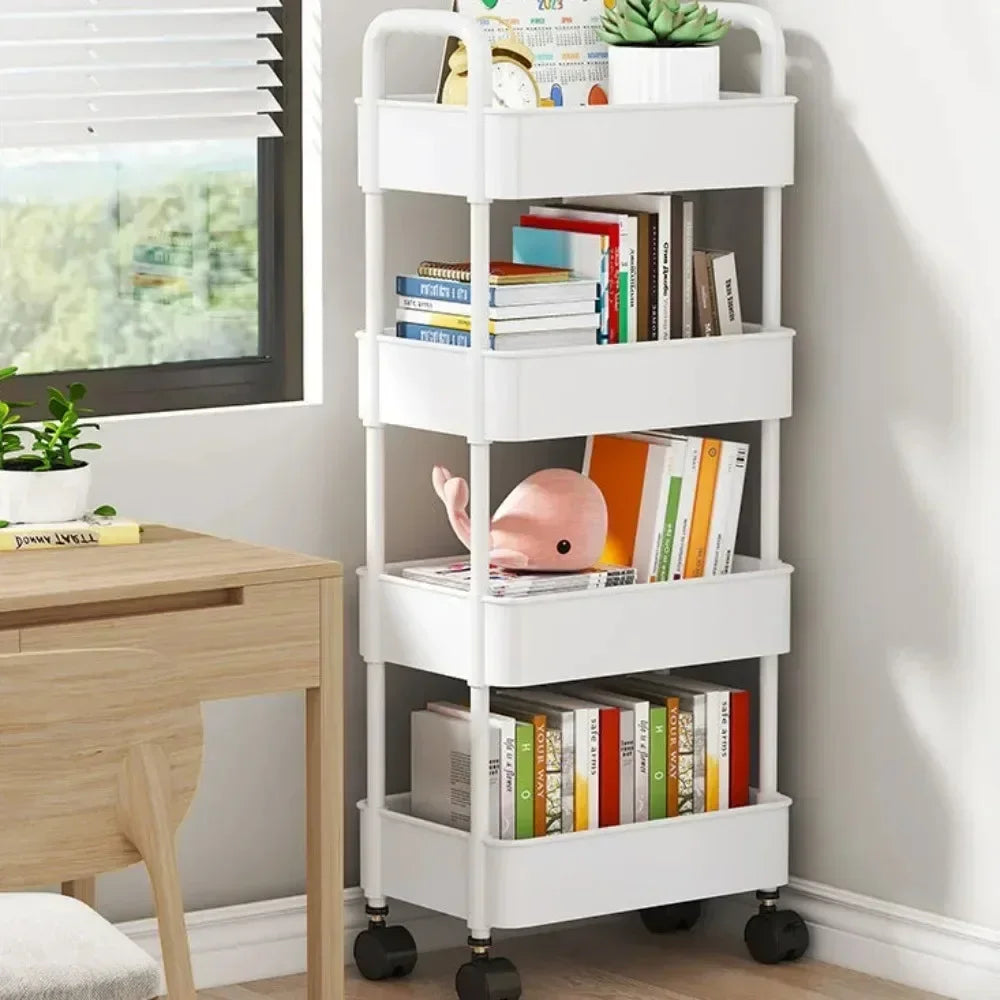 Bookshelf Storage Trolley Mobile