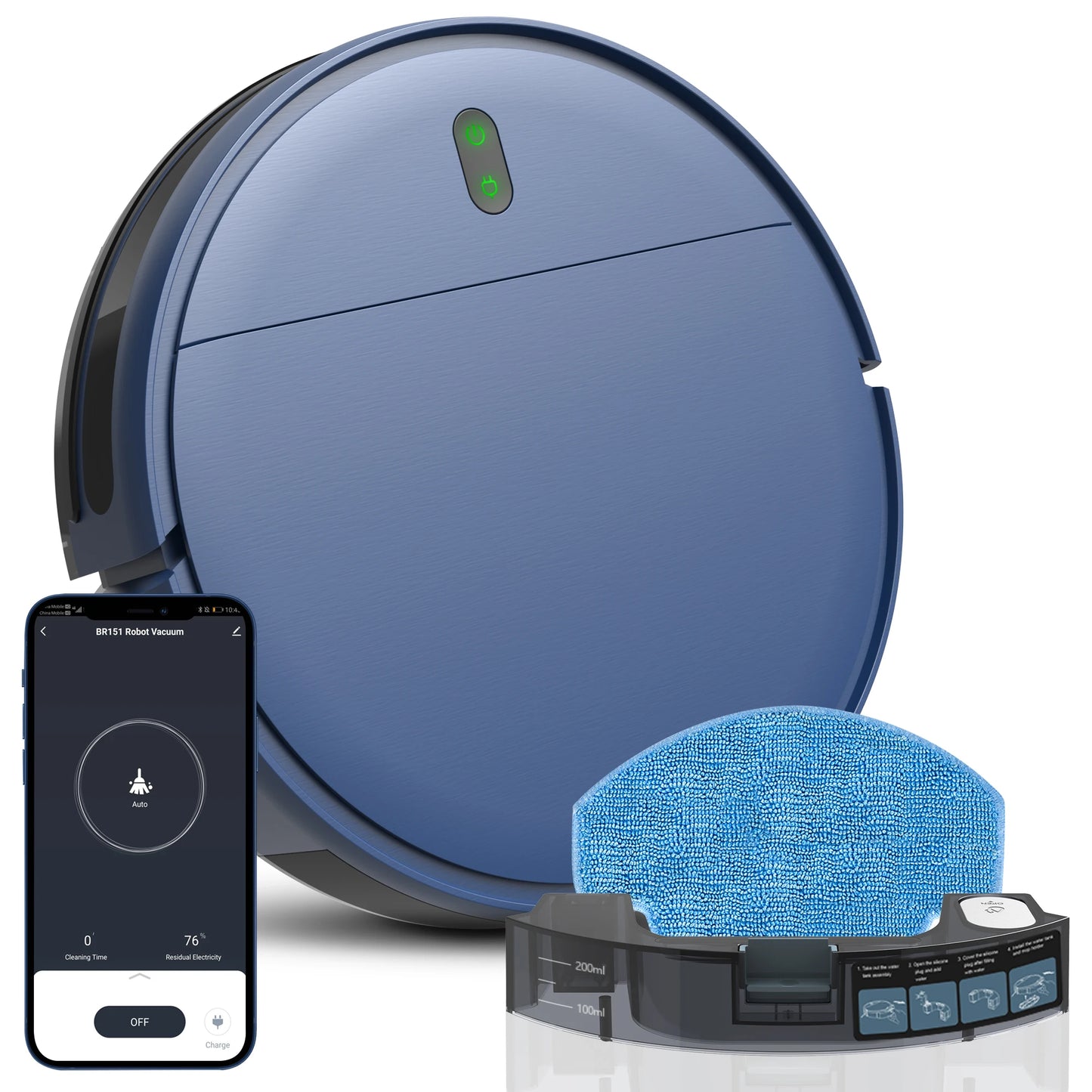 Robot Vacuum Cleaner, Mopping Sweeping Suction, Wifi