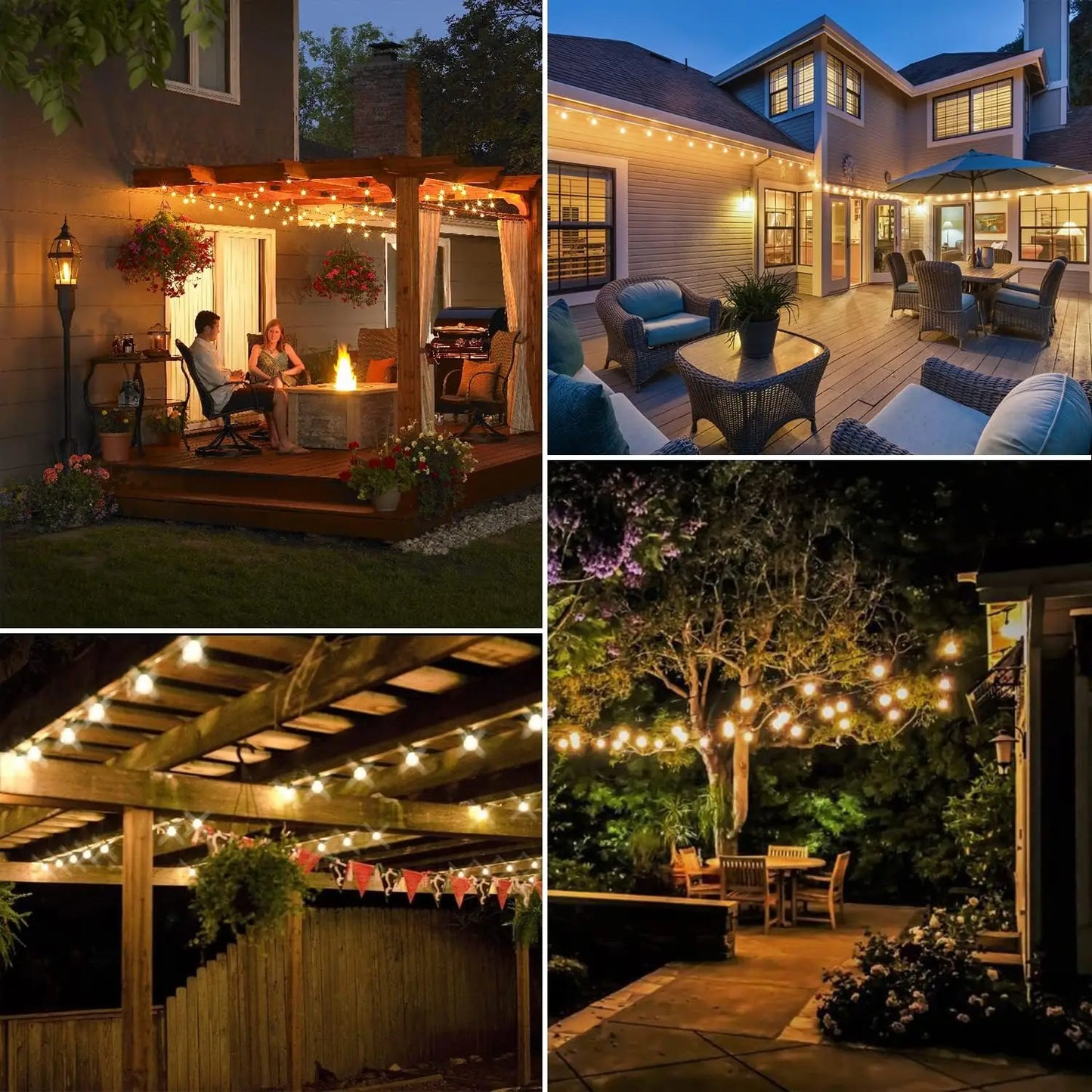 100ft Outdoor String Lights Waterproof, p Led Patio Lights