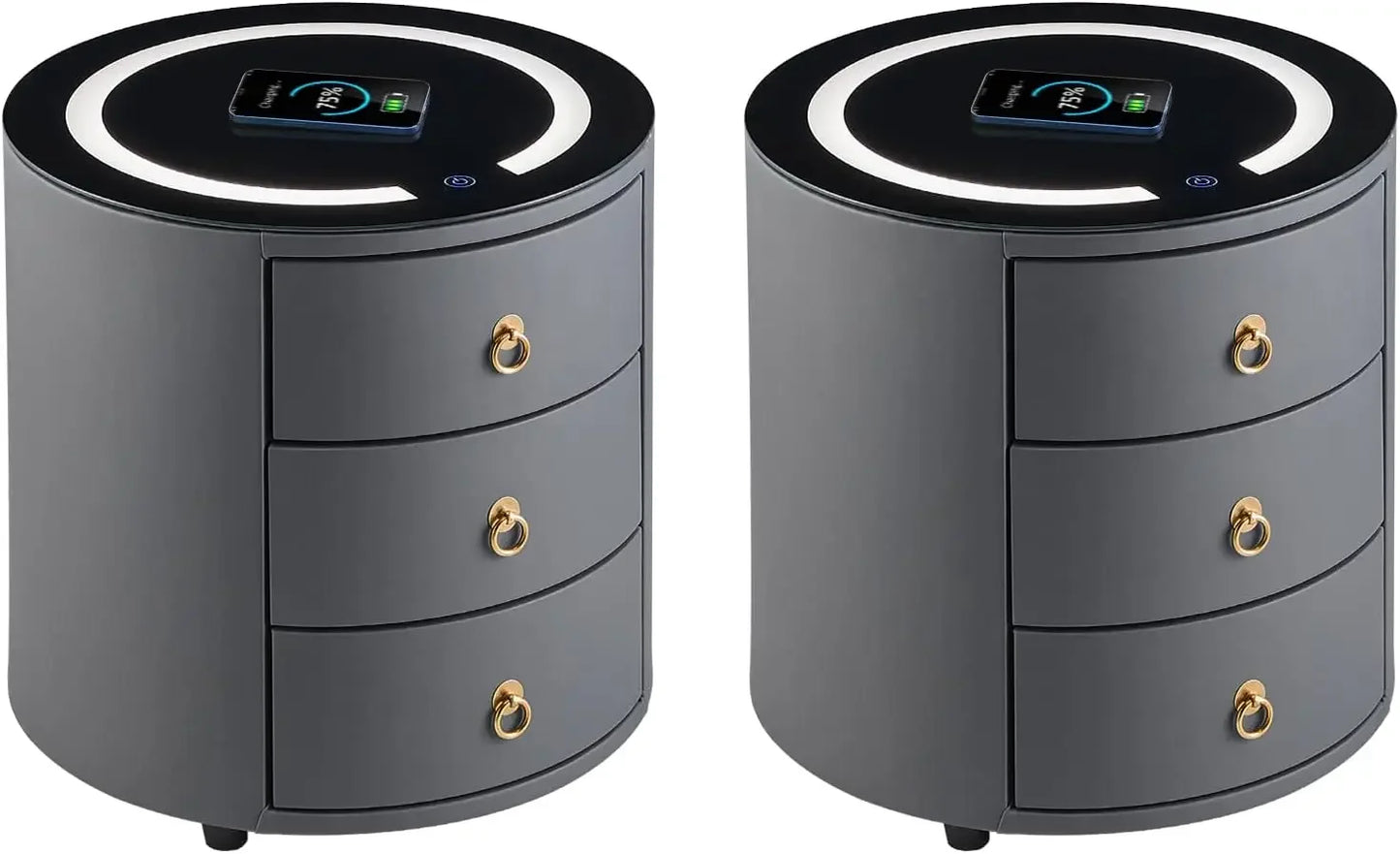 Smart Nightstands with Wireless Charging Station, No Assembly