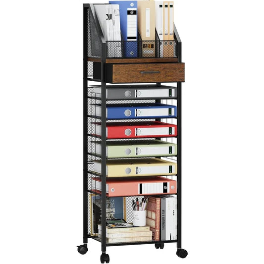 9-Tier Rolling File Cart, Office Organization