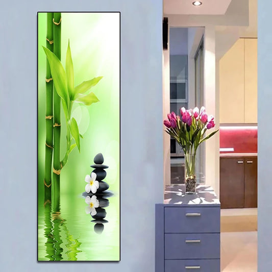 Landscape Zen Bamboo Black Stone Water Spa Canvas