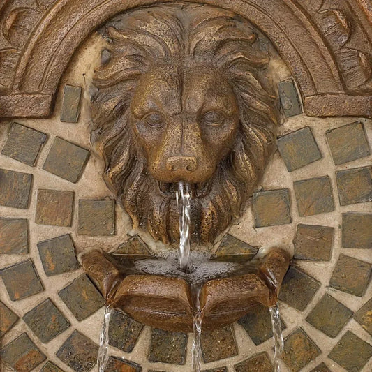 Royal Lions Head Mediterranean Outdoor Water Fountain