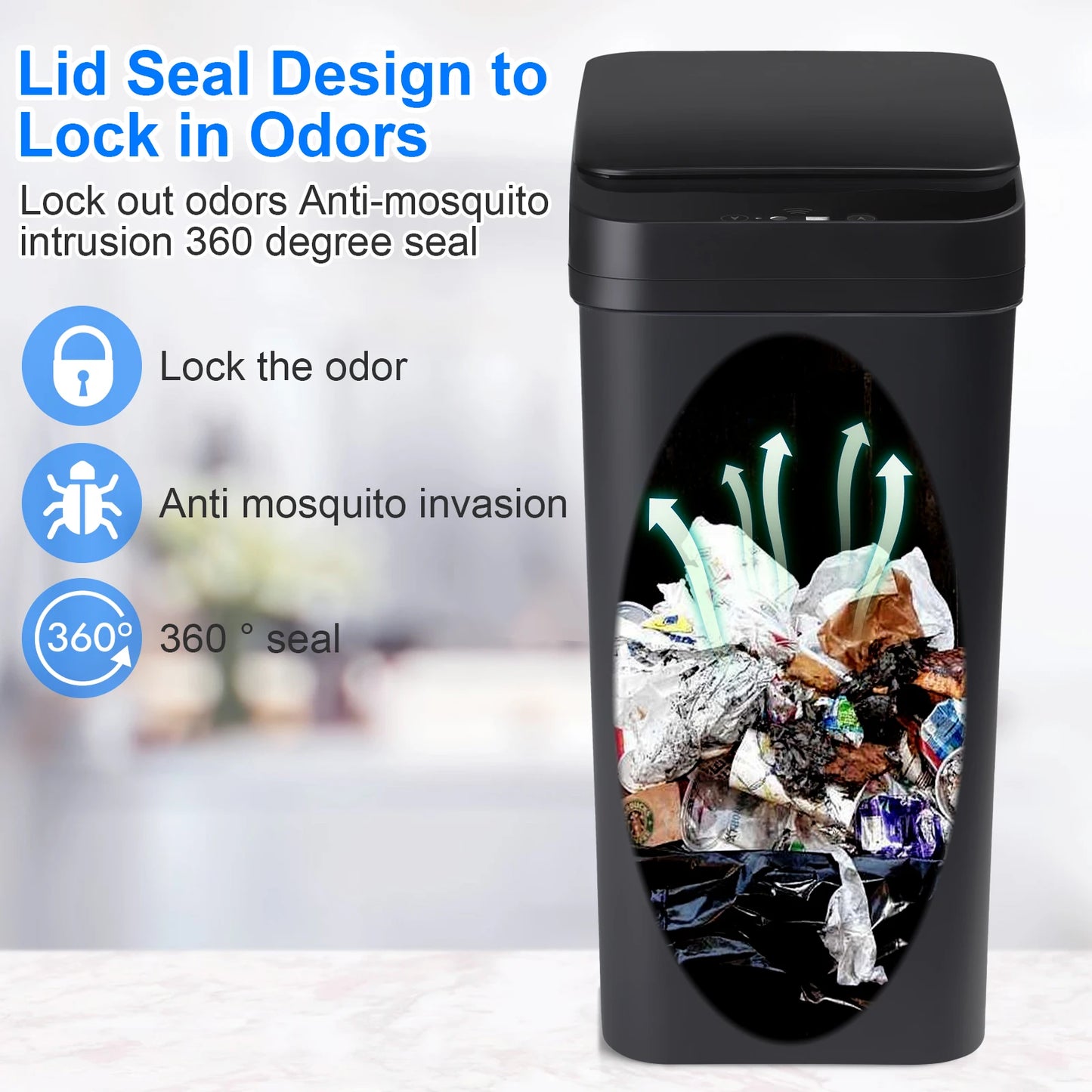 Automatic Trash Can, Touchless, Motion Sensor