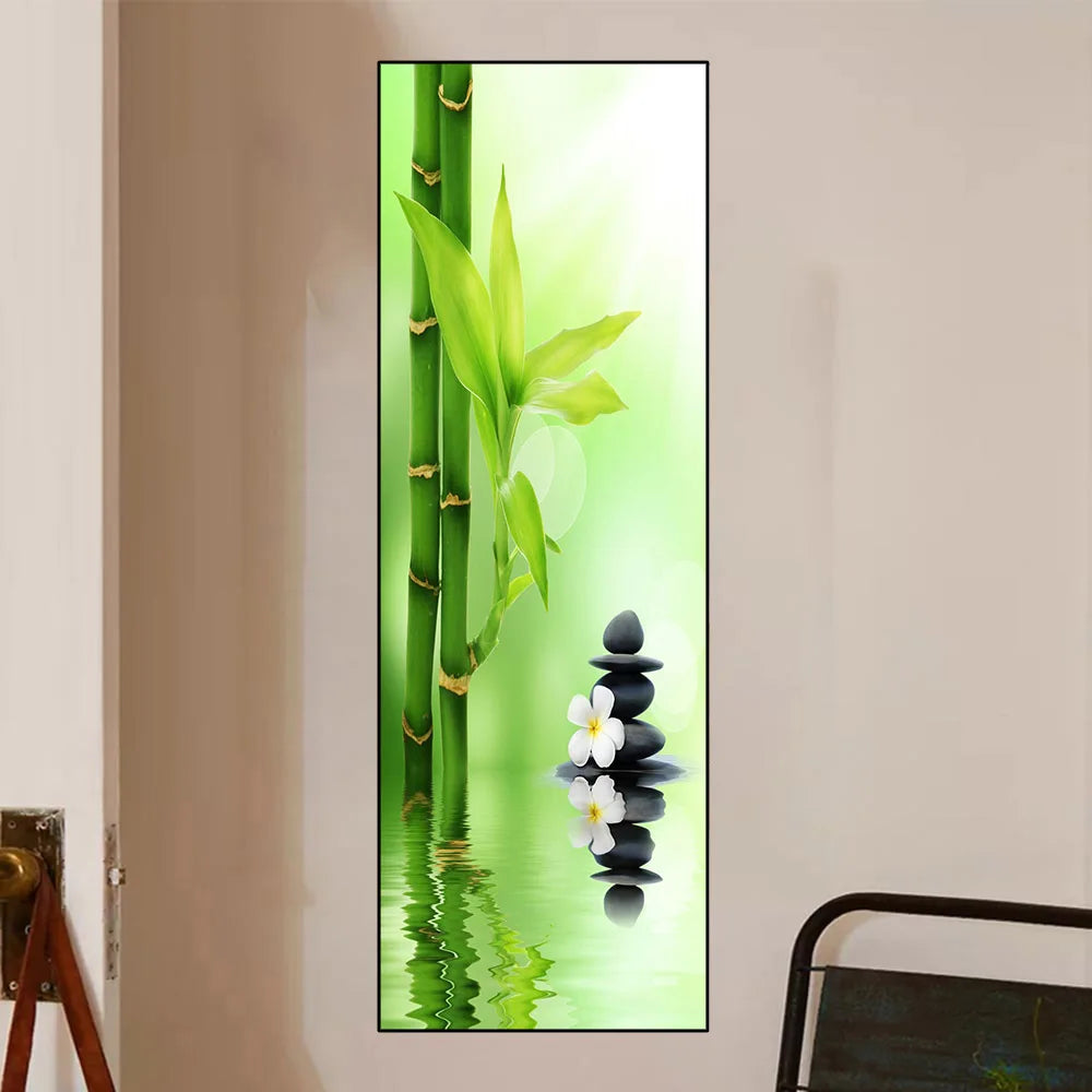 Landscape Zen Bamboo Black Stone Water Spa Canvas