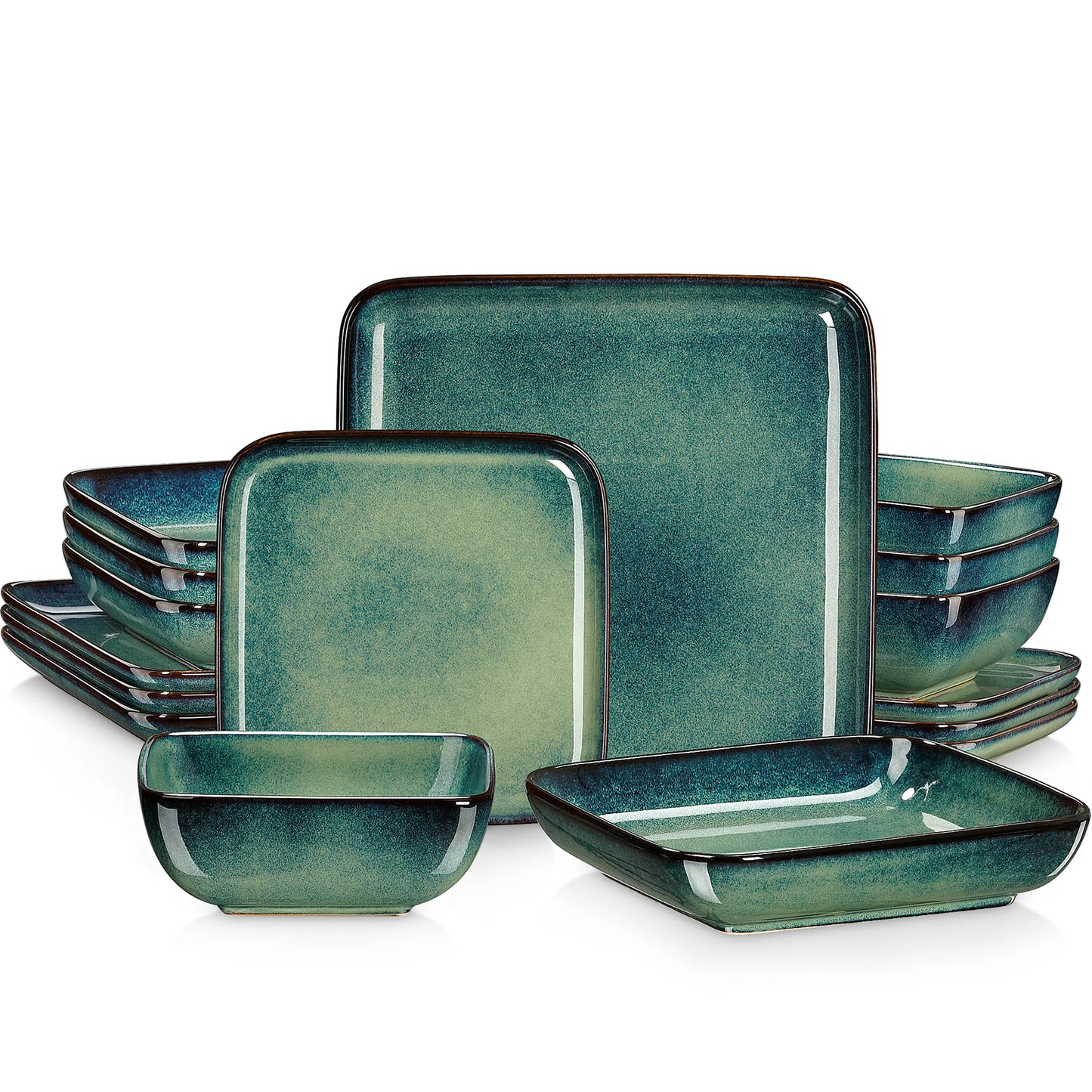 Square Kiln,16 Piece Kitchen, Set for 4 Person