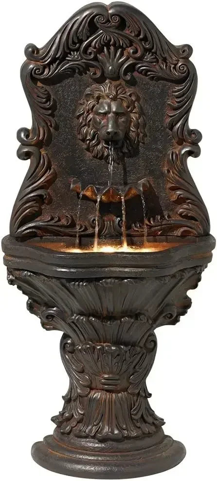 Royal Lions Head Mediterranean Outdoor Water Fountain