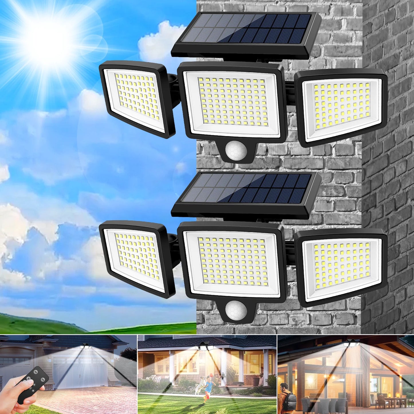 Outdoor Solar Lights, Waterproof, Motion Sensor