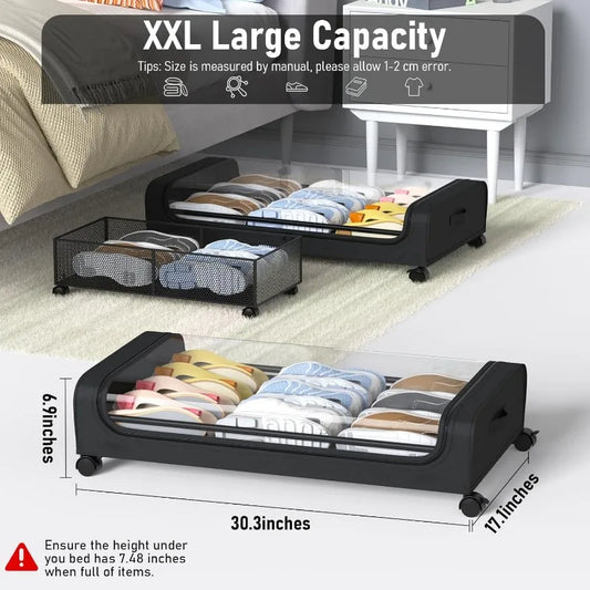 Under Bed Storage w/Wheels and Lid, Bedroom
