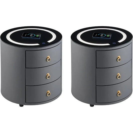 Smart Nightstands with Wireless Charging Station, No Assembly