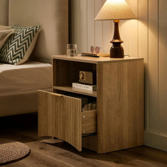 Fluted Nightstand Set of 2