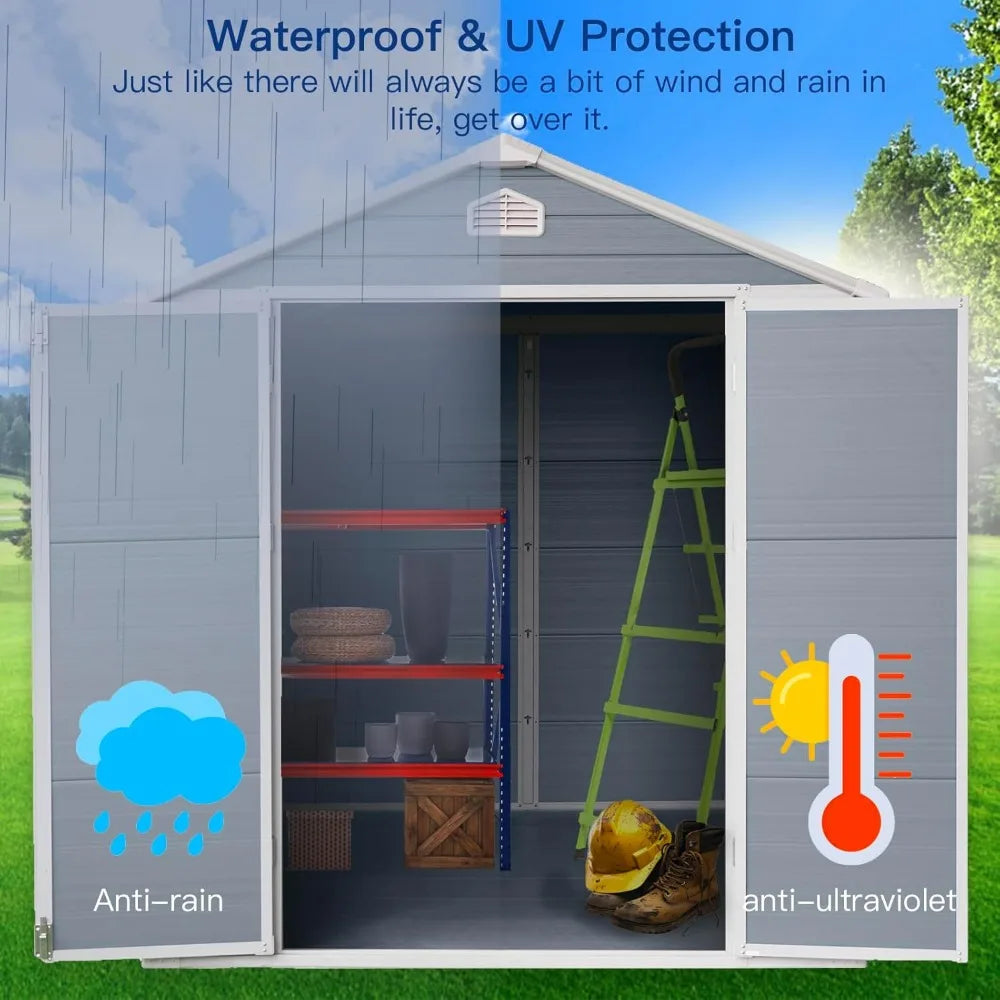Outdoor Storage Shed w/ Floor & Windows