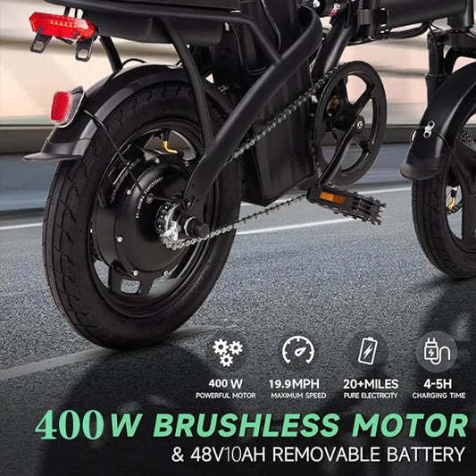 400W dual disc brake adult foldable electric bicycle