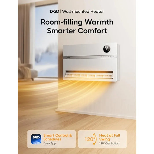 Smart Wall Heater, Electric Space Heater, Remote