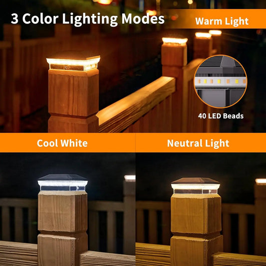 4x4 Outdoor Solar Post Lights