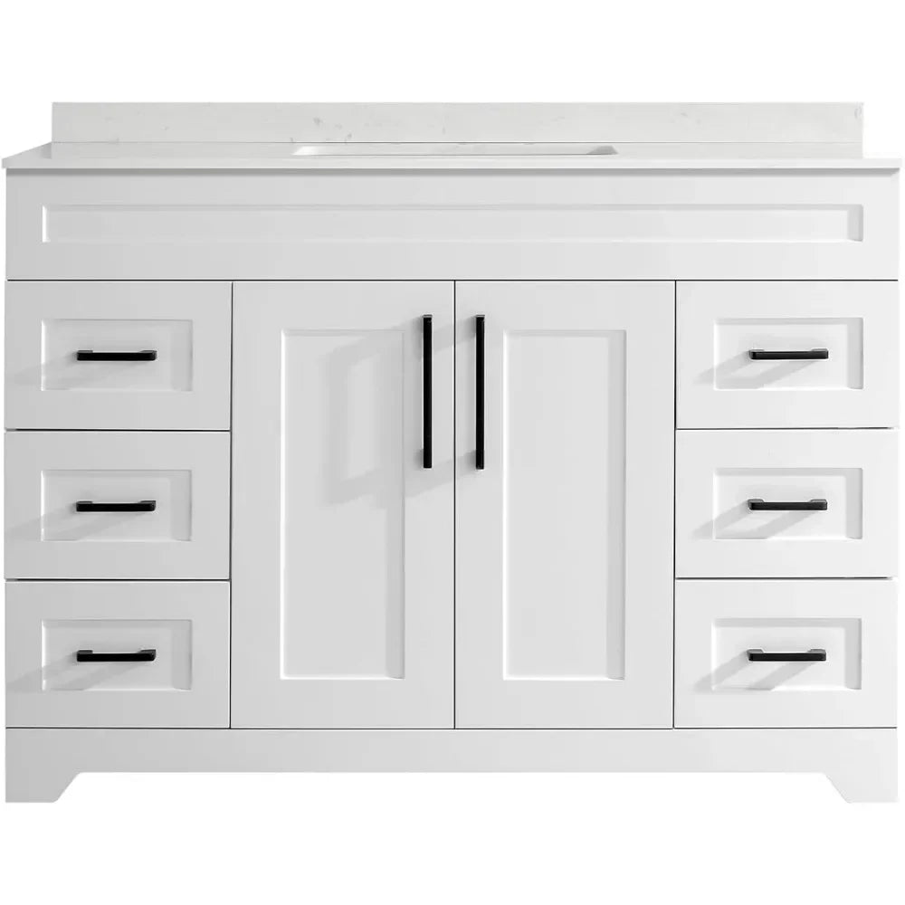 Bathroom Vanity w/ Stone Countertop, Sink & Back Splash,