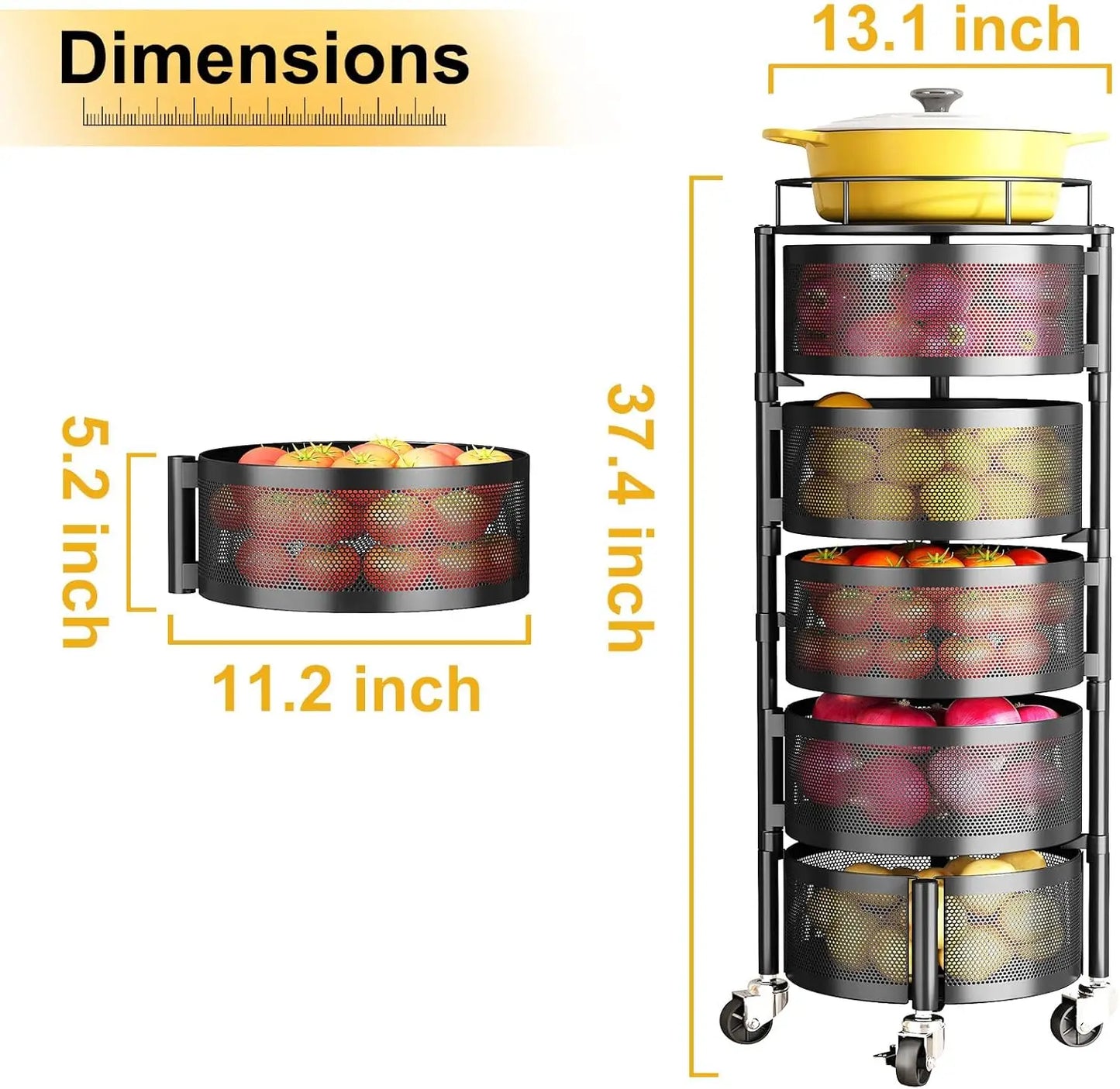 Fruit/Vegetable Basket Bowls for Storage