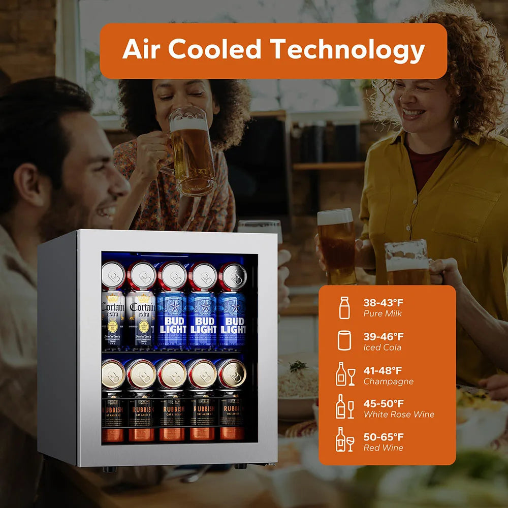 Small Beverage Refrigerator - 65 Can Capacity