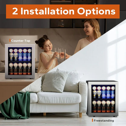 Small Beverage Refrigerator - 65 Can Capacity