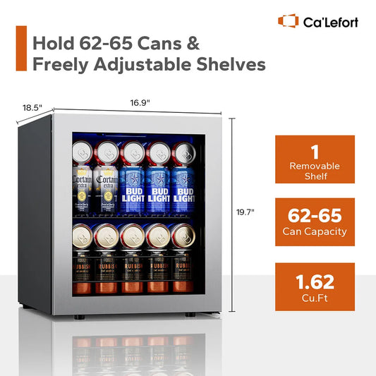 Small Beverage Refrigerator - 65 Can Capacity