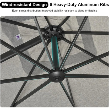 9' X 11.5' Rectangle Patio Umbrella